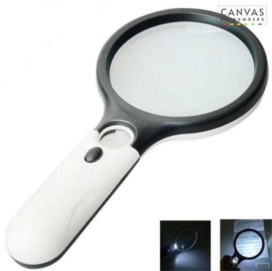 3X and 45X Handheld Magnifying Glass LED Lights-Paint by Numbers for Adults-Canvas by Numbers