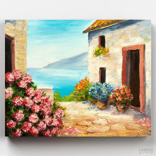 [USA Stock] Mediterranean House-Paint by Numbers for Adults-Canvas by Numbers