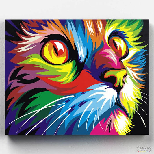 [USA Stock] Abstract Cat Face-Paint by Numbers for Adults-Canvas by Numbers