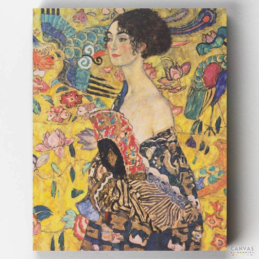 [USA Stock] Lady with Fan-Paint by Numbers for Adults-Canvas by Numbers