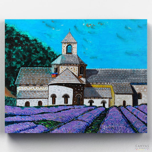 Abbey in Provence-Paint by Numbers for Adults-Canvas by Numbers