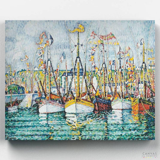 Blessing of the Tuna Boats at Groix-Paint by Numbers for Adults-Canvas by Numbers