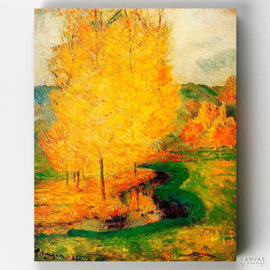By the Stream, Autumn-Paint by Numbers for Adults-Canvas by Numbers