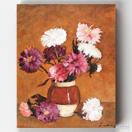 Chrysanthemums and Scrubs-Paint by Numbers for Adults-Canvas by Numbers