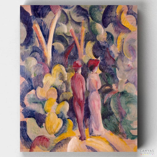 Couple on the Forest Track-Paint by Numbers for Adults-Canvas by Numbers