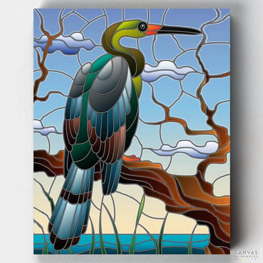 Grey Heron-Paint by Numbers for Adults-Canvas by Numbers