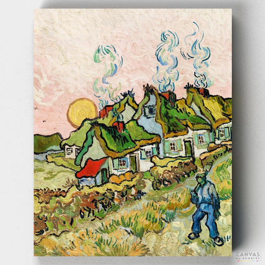 Houses and Figure-Paint by Numbers for Adults-Canvas by Numbers