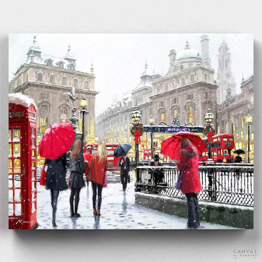 London in Snow Amend-Paint by Numbers for Adults-Canvas by Numbers