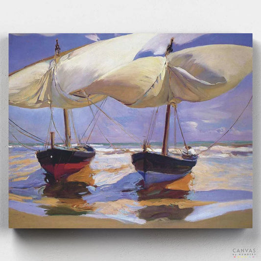 Stranded Boats-Paint by Numbers for Adults-Canvas by Numbers