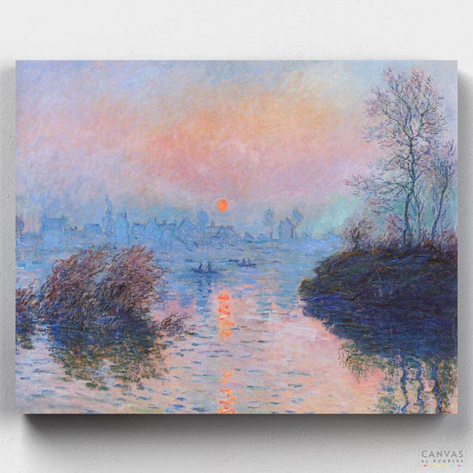 Sunset on the Seine at Lavacourt-Paint by Numbers for Adults-Canvas by Numbers
