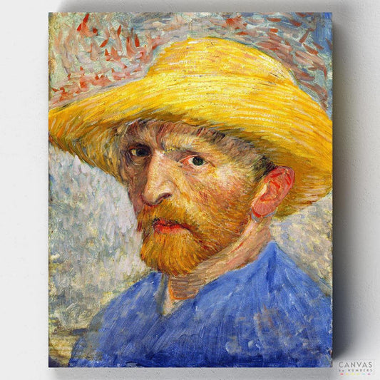 Portrait with Straw Hat-Paint by Numbers for Adults-Canvas by Numbers
