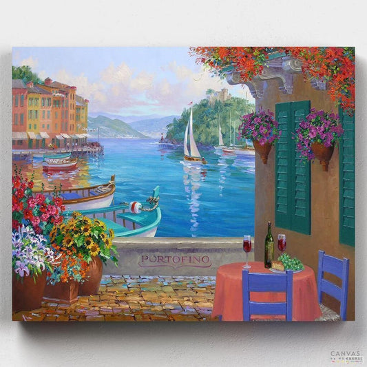 [USA Stock] Portofino Reflections-Paint by Numbers for Adults-Canvas by Numbers