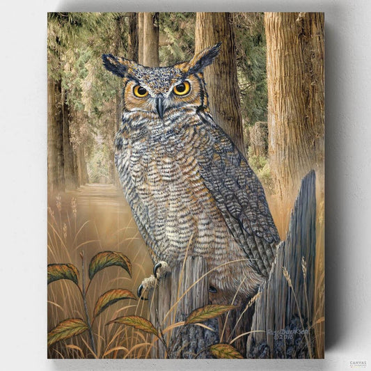 Great Horned Owl-Paint by Numbers for Adults-Canvas by Numbers