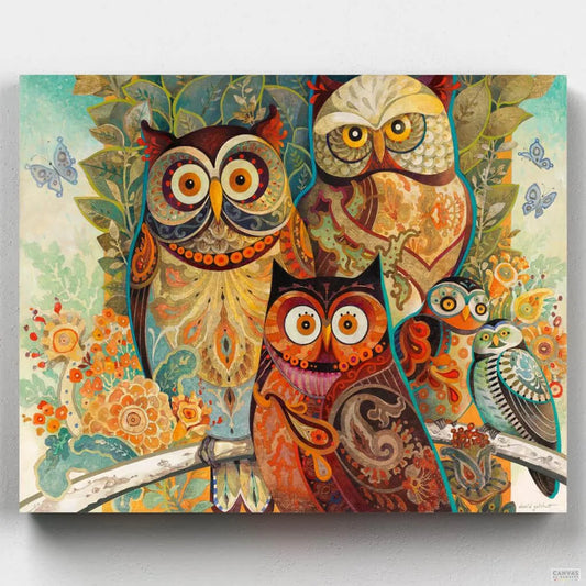 Owls-Paint by Numbers for Adults-Canvas by Numbers