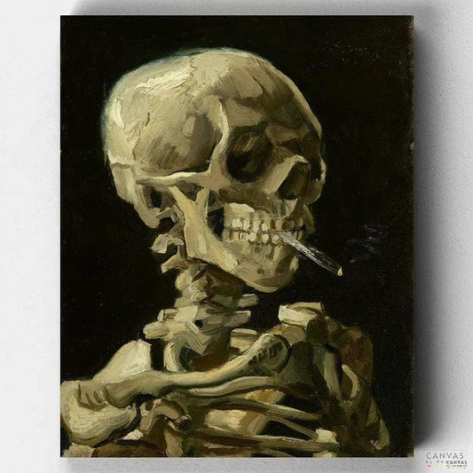 Van Gogh skeleton smoking paint by numbers