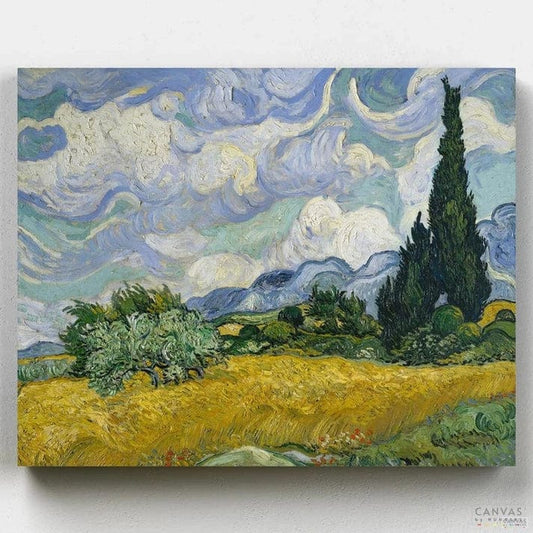 Wheat Field with Cypresses paint by numbers