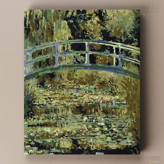 Bridge over a Pond of Water Lilies-Paint by Numbers for Adults-Canvas by Numbers