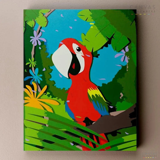 Happy Parrot-Paint by Numbers for Adults-Canvas by Numbers
