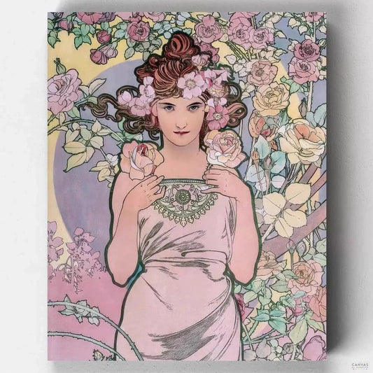 The Rose (1898)-Paint by Numbers-16"x20" (40x50cm) No Frame-Canvas by Numbers US