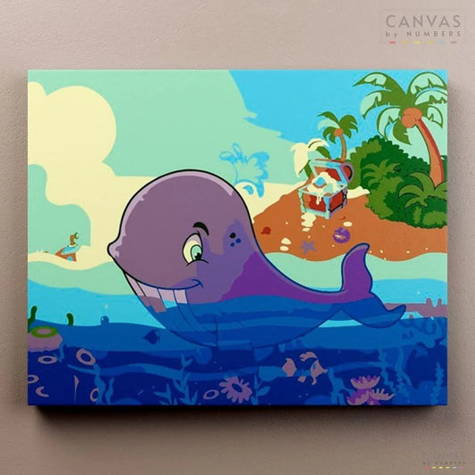 Whale and Treasure-Paint by Numbers for Adults-Canvas by Numbers