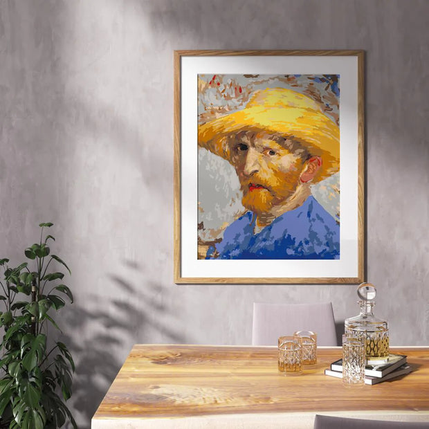 Portrait with Straw Hat-Paint by Numbers for Adults-Canvas by Numbers