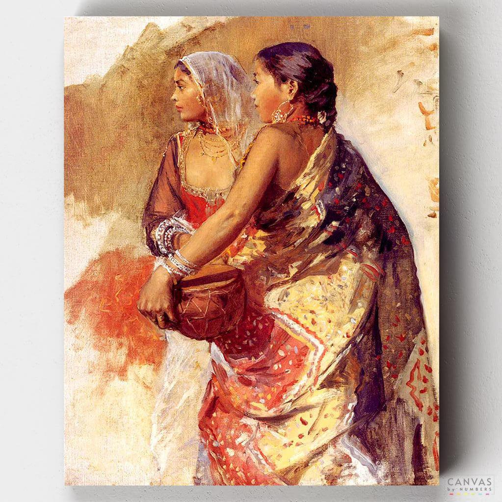 Two Nautch Girls-Paint by Numbers for Adults-Canvas by Numbers