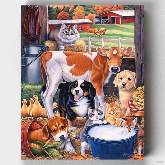 Barn Pals-Paint by Numbers for Adults-Canvas by Numbers