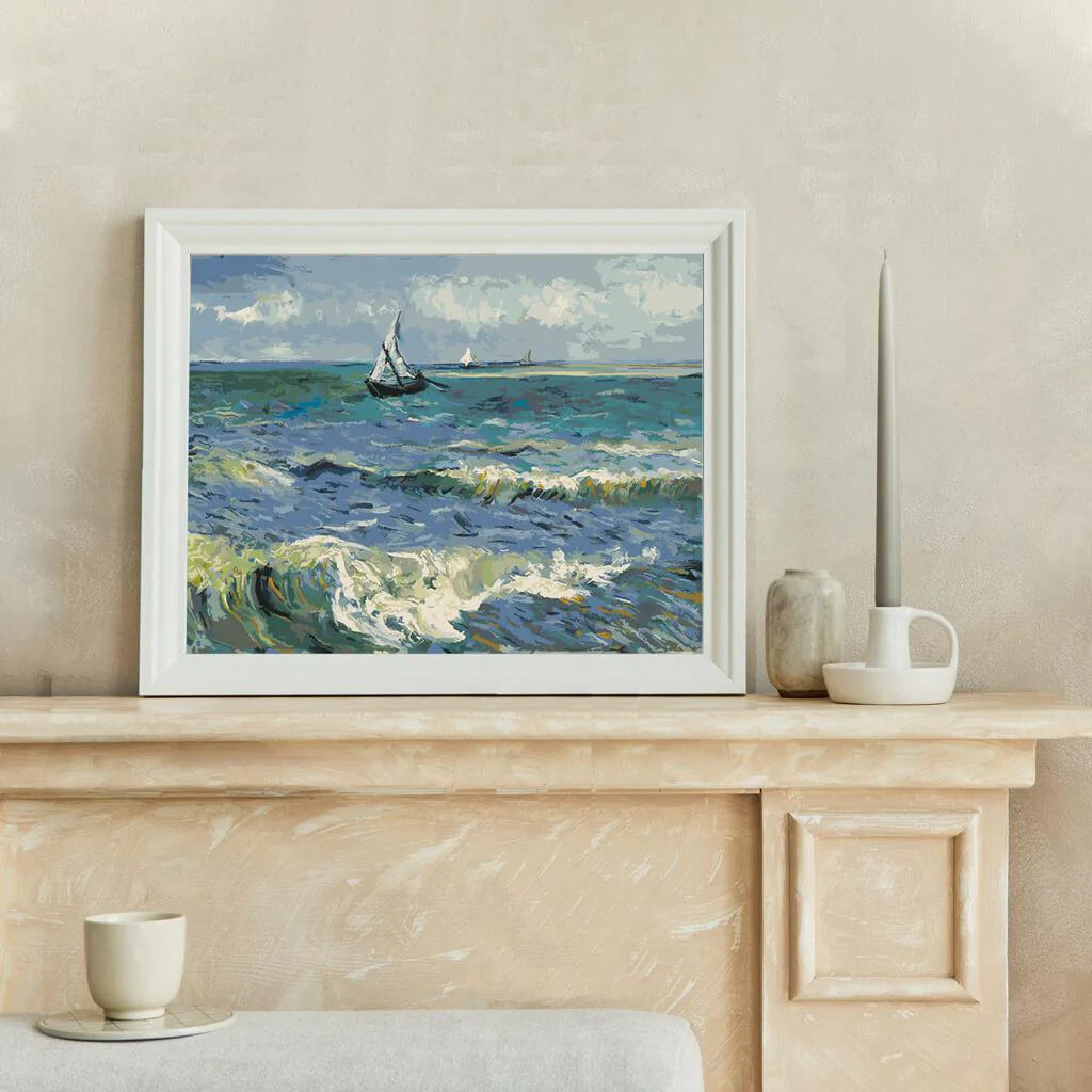 [USA Stock] The Sea at Les Saintes - Vincent Van Gogh-Paint by Numbers for Adults-Canvas by Numbers