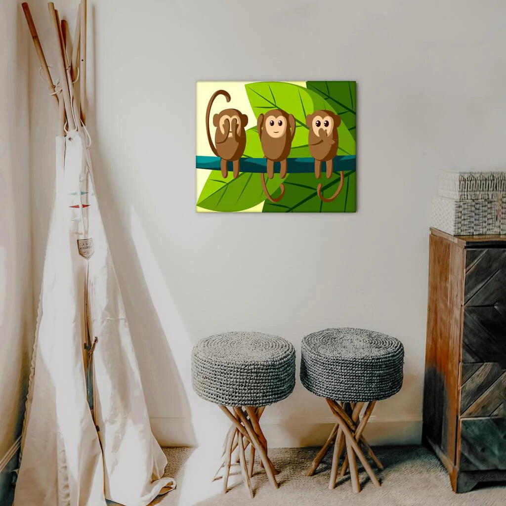 Three Monkeys-Paint by Numbers for Adults-Canvas by Numbers