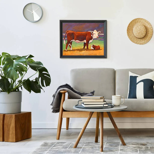 The Good Mom Hereford Cow and Calf-Paint by Numbers for Adults-Canvas by Numbers